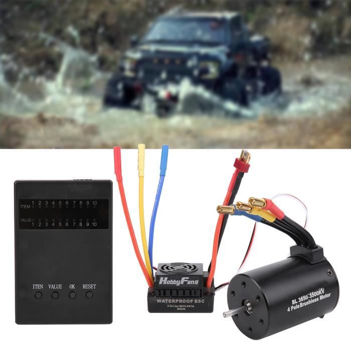 Combo Moteur Brushless 3650 4300KV + ESC 60A étanche – Pour Voiture RC 1/10 – Neuf Moteur Sans Balais Voiture RC Combo Moteur Brushless 3650 4300KV + ESC 60A étanche – Pour Voiture RC 1/10 – Neuf Moteur Sans Balais Voiture RC