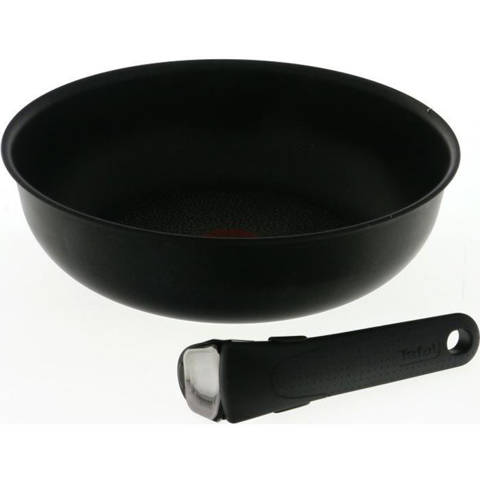 TEFAL INGENIO EXPERTISE Poêle Wok 28cm + Poignée amovible L6501903 Tous  feux dont induction - Cdiscount Maison