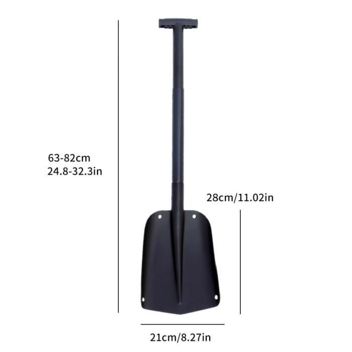 Pelle à Neige Télescopique Aluminium Avec Grattoir - Outil D'Urgence Léger 53.8-82cm