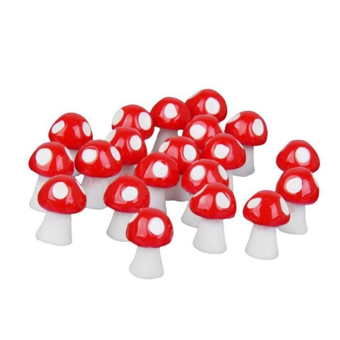 22 Pièces Champignons Figurines En Résine - Mini Décorations Jardin De Fées Et Bonsaï