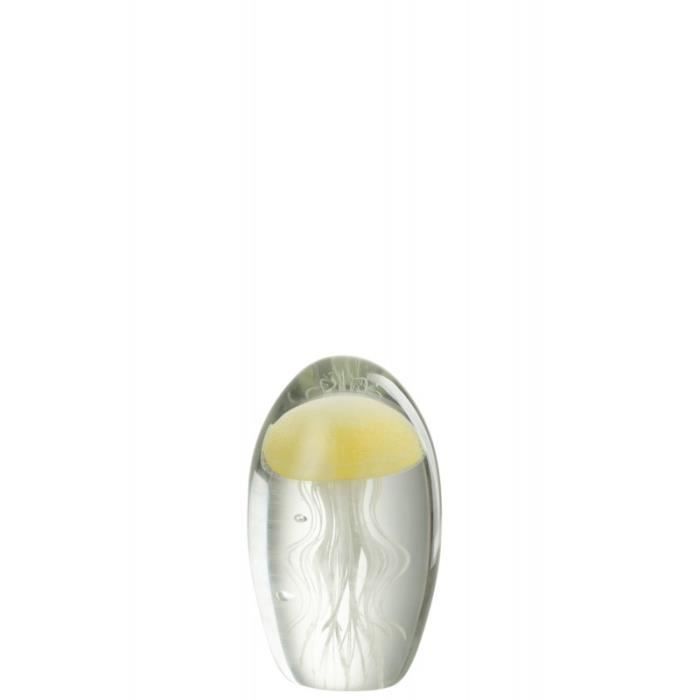 Juliana Presse-Papier Verre Méduse Bleue - Objet Décoratif Élégant Dans Coffret Cadeau, 13x4x4 Cm