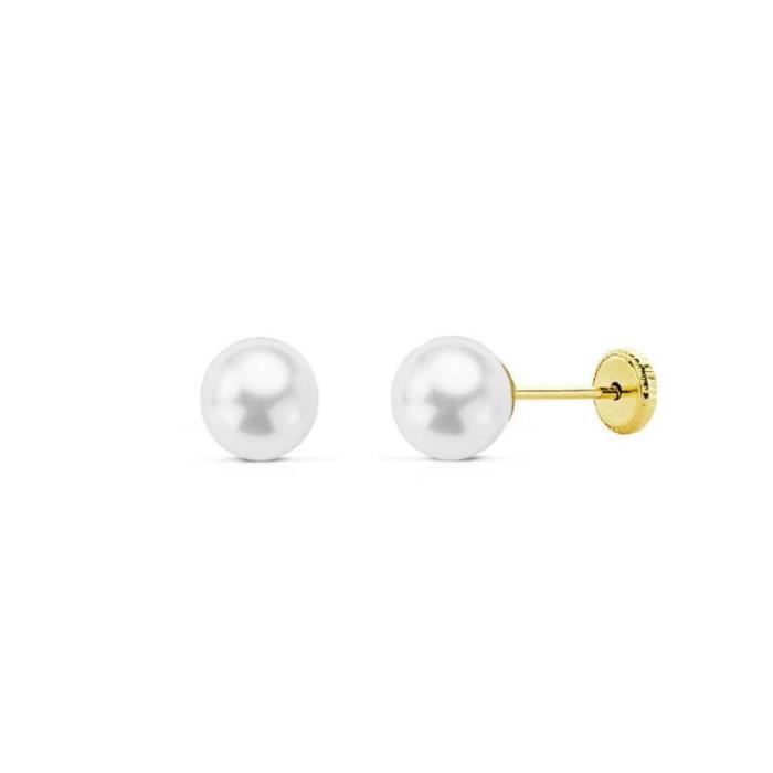 Boucles d'Oreilles Or 18 Carats 750-000 Jaune - Perles de Culture - 18PBO694PL