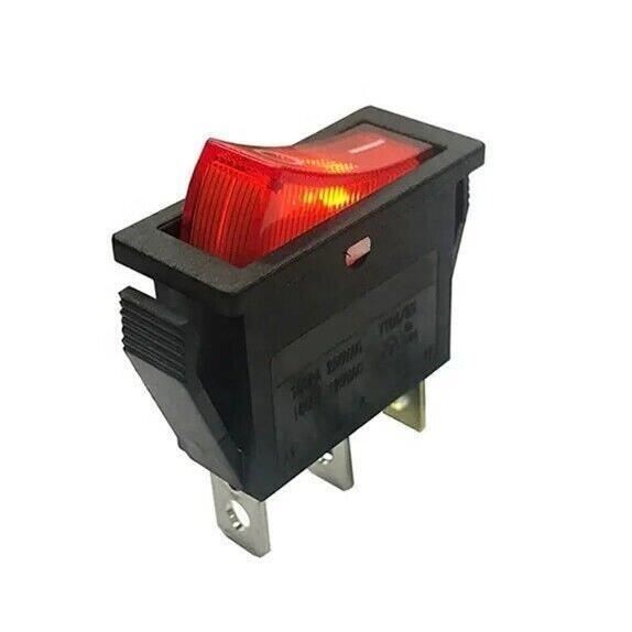 12V 16A 3 broches DC Source d'alimentation interrupteur à bascule voiture interrupteur à bascule rouge éclairé marche/arrêt