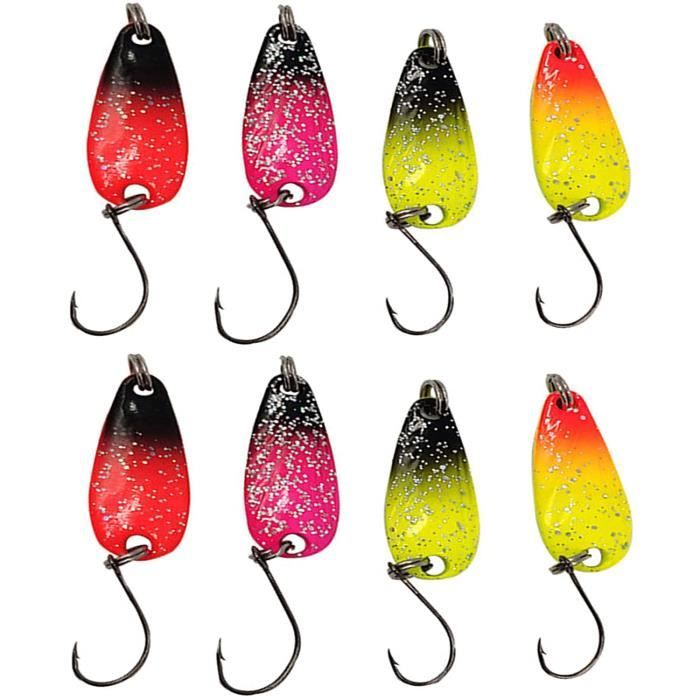 Lot de 6 leurres de pêche en métal avec cuillère en métal