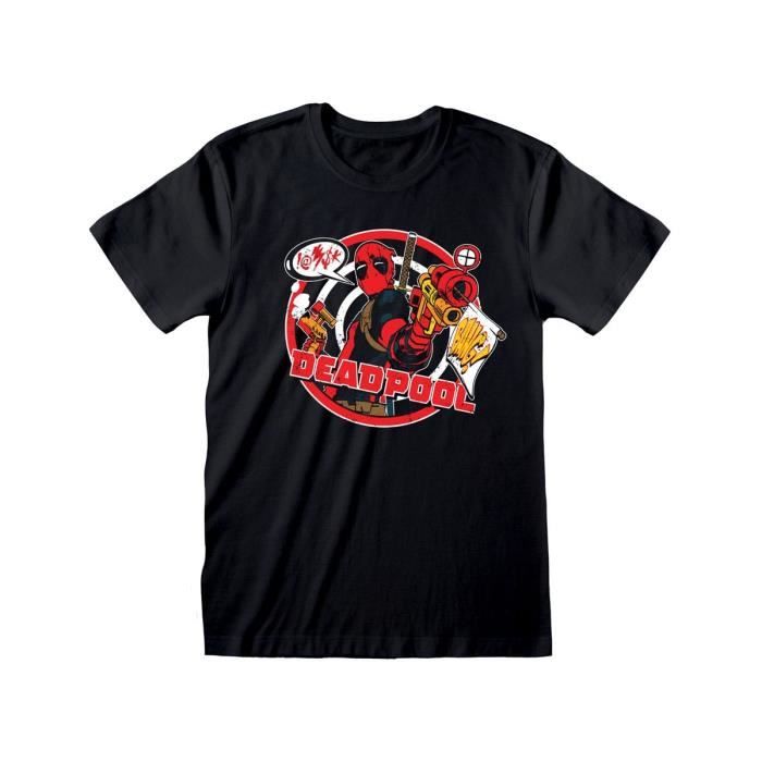 T-Shirt Marvel Heroes Inc - Deadpool Badge - Noir - Uni - Adulte