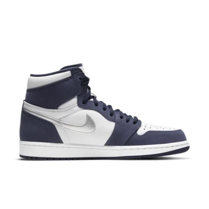Nike Baskets - NIKE - Air Jordan 1 Retro High Co Japan Midnight - Homme - Blanc - Metallic / navy / silver