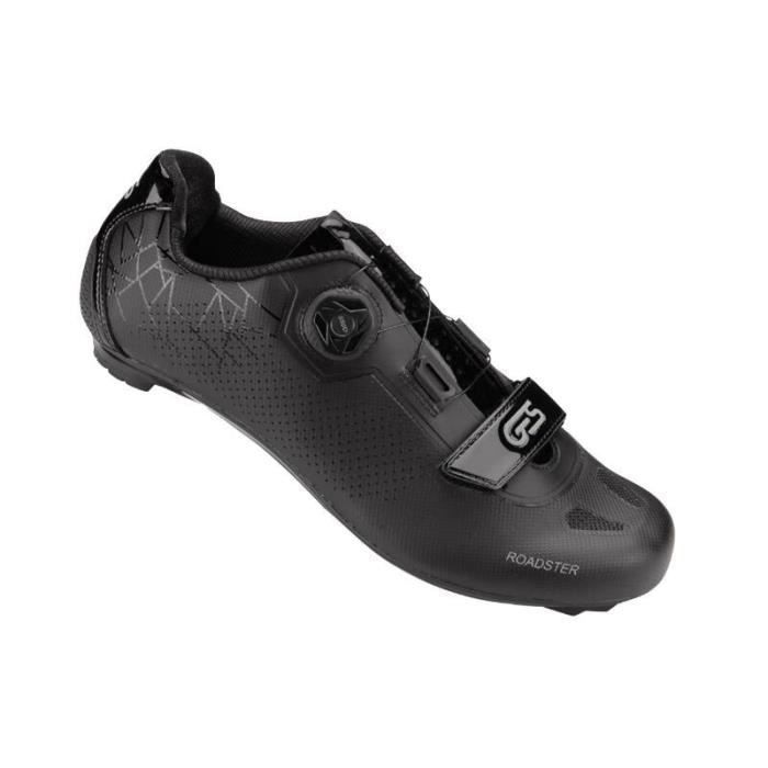 Chaussures Ges Roadster2 - Noir - Fixation BOA-Velcro - Compatible Look-Shimano - Taille 39