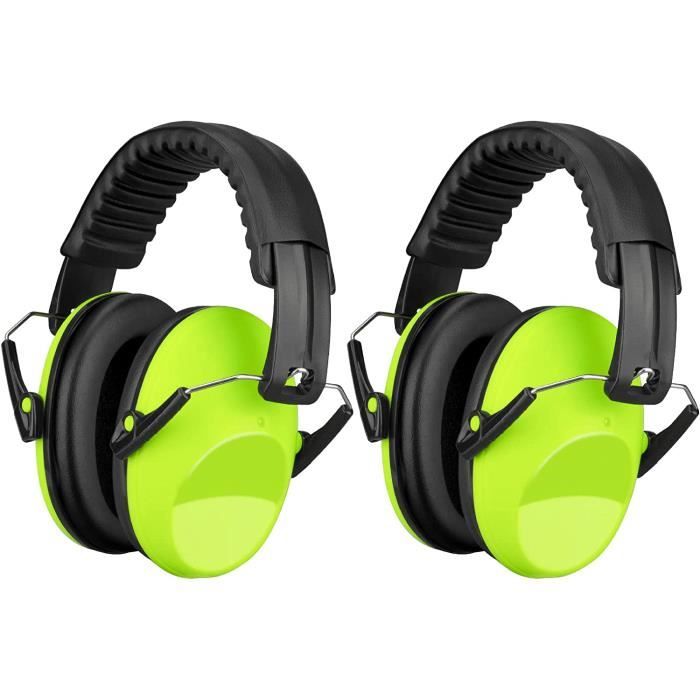 Bravekoi Casque AntiBruit Enfant Lot de 2, Facilement Réglable Pliable,Pour l’Autisme, TDAH