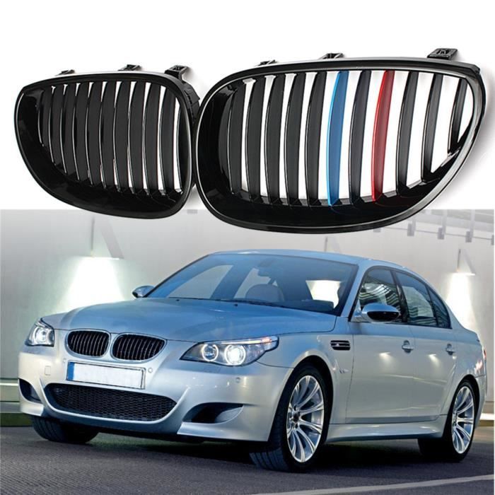 Paire De Grilles Avant Sport Noires Mat Pour BMW E60 E61 M5 Série 5 2003-2009 - Look Luxueux
