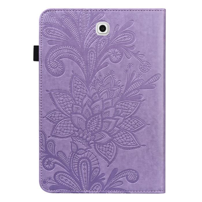 Samsung Galaxy Tab S2 9.7 Coque,Tablette Folio Stand Case Cover Housse  étui de Protection avec Carte de Slot,lotus violet BXYHL1