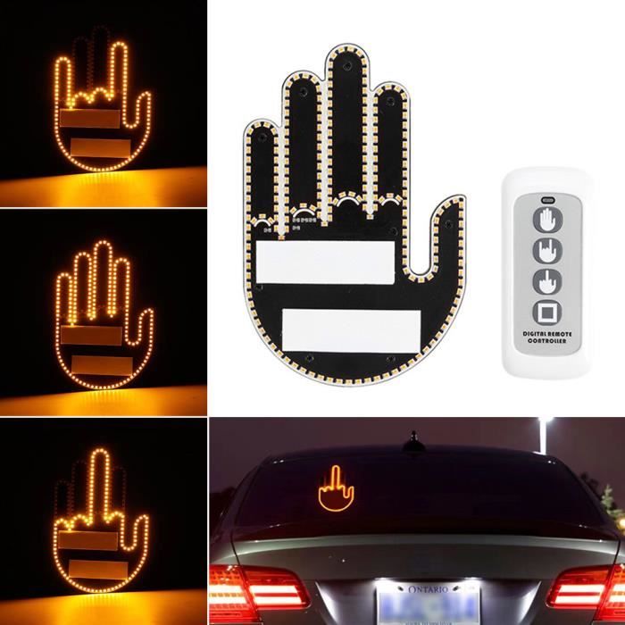 Lumière LED du gestuels- Doigt Voiture Pare-Vent | Panneau Fenêtre
