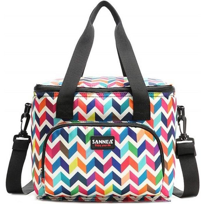 Sac Isotherme Repas 10L UTOTEBAG Feuilles Multicolores - Lunch Bag Portable École Travail Pique-Nique