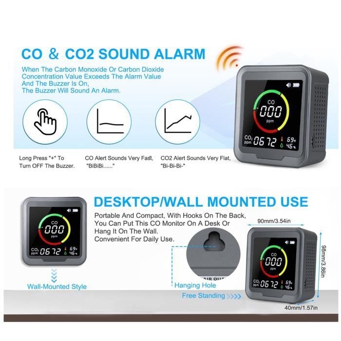 Cf-9R Détecteur De Monoxyde De Carbone,Moniteur De Co,Moniteur De