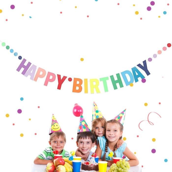 AUNGCSHE Banderole Happy Birthday 180x110cm - Décoration Anniversaire Réutilisable Fille Garçon Adulte