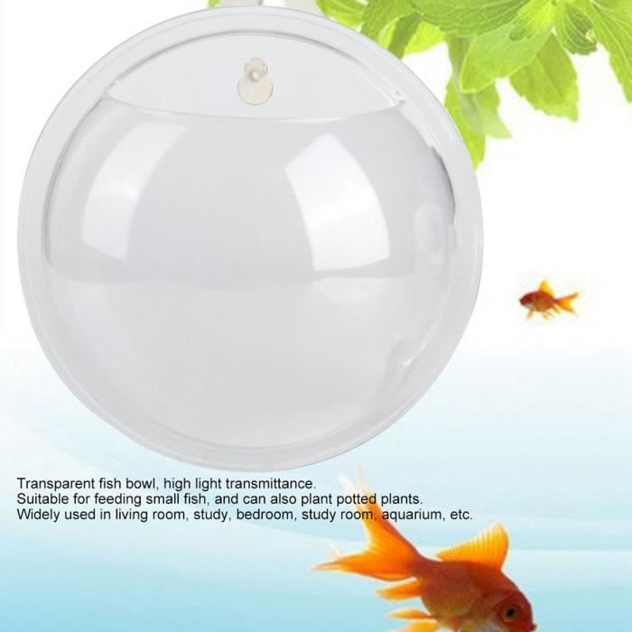 Meilleurs prix pour SURENHAP Bol de poisson Mini Bol à Poissons Transparent Suspendu Mural en Acrylique Décoration d'Aquarium 15cm animalerie aquarium