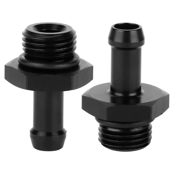 Adaptateurs Carburant AN6 En Aluminium - Raccord Rapide EFI Femelle - Pour Ligne Retour 5/16" - Noir