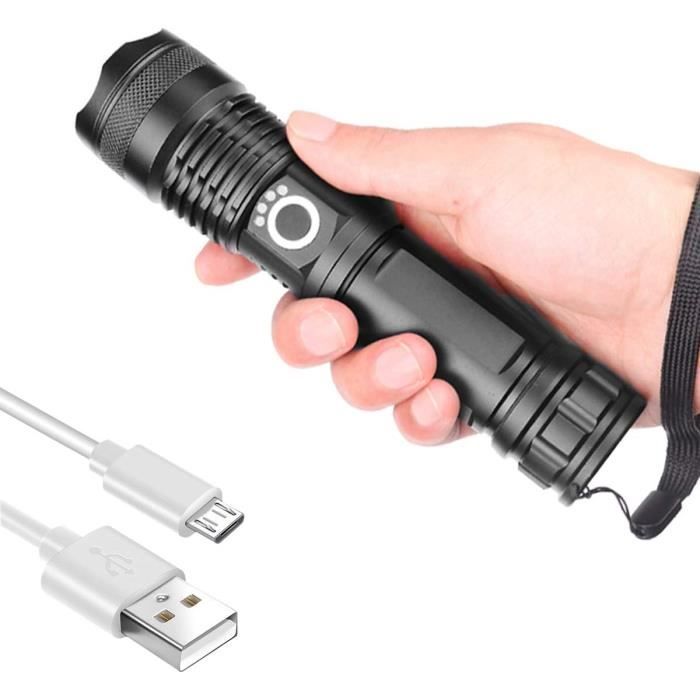 Lampe Torche Tactique À Focale Réglable Pour Lampe Torche Rechargeable À Del Étanche Pour