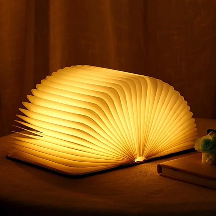 Lampe Livre Led Pliante En Bois,Led Lampe De Table, Lampe En Forme De