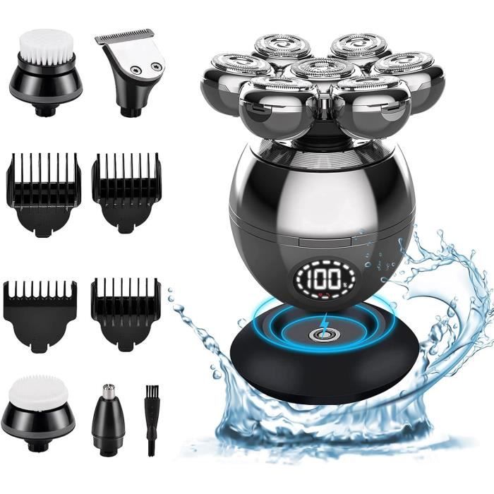 Rasoir Electriques Hommes, 6 In 1 Rasoirs À Têtes Rotatives, 7D