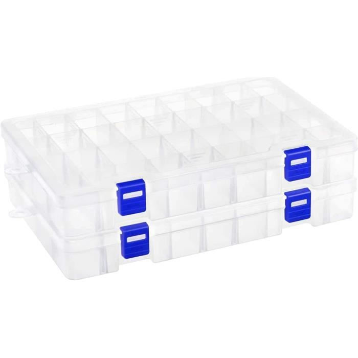 Plateau De Rangement Pour Bijoux Et Pierres – 30 Cases En Plastique, Velours, Cuir