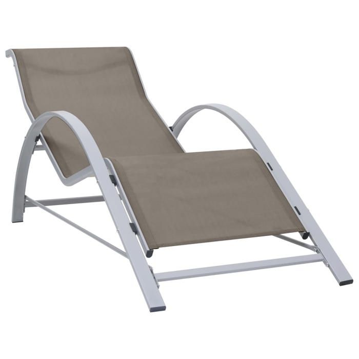 vidaXL Chaise longue textilène et aluminium taupe 310537