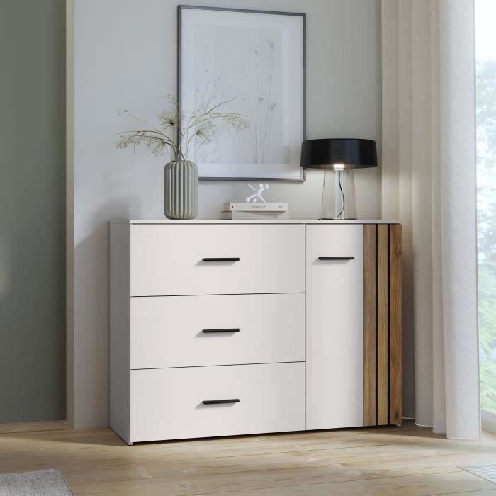 Commode WAIKATO 3 Tiroirs - Décor Cachemire - L120 x P41x H90 cm