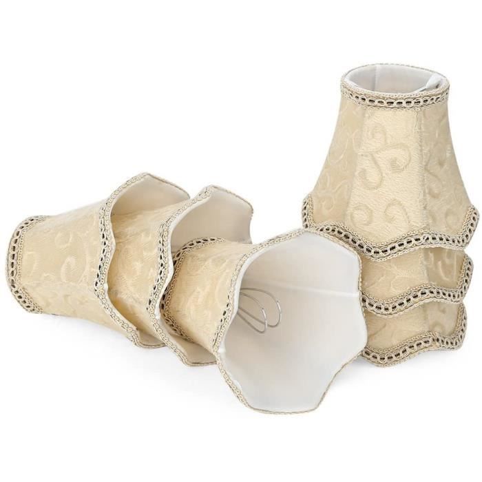 Kit dabat-jour WOVTE Ensemble de 6 petits abat-jour à bougie verticale (diamètre de 75 * 130 mm hauteur de 120 mm)