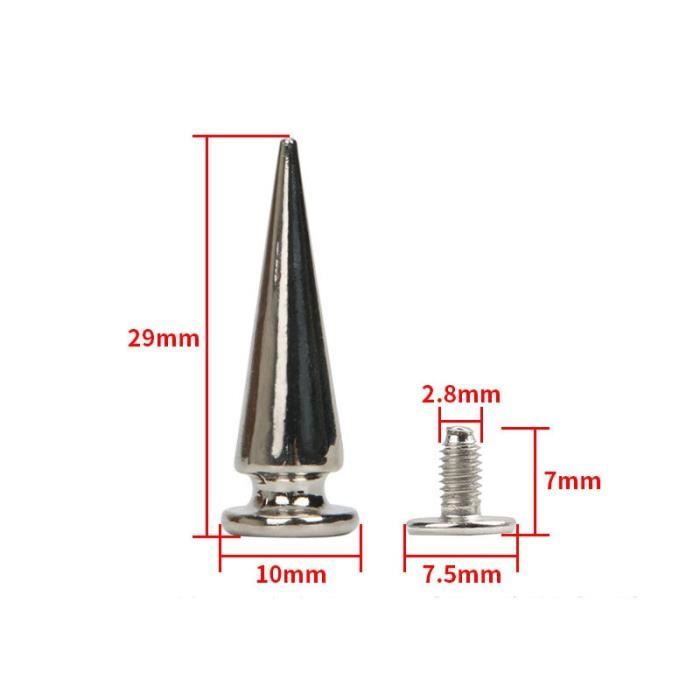 RIVET,10x29mm--Rivets et clous à vis Punk en métal, 10 ensembles ...