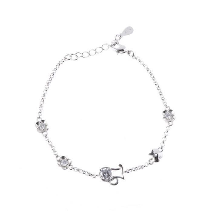 Montre Femme Strass Argent - Bracelet Gourmette, Bijou Cadeau Mode