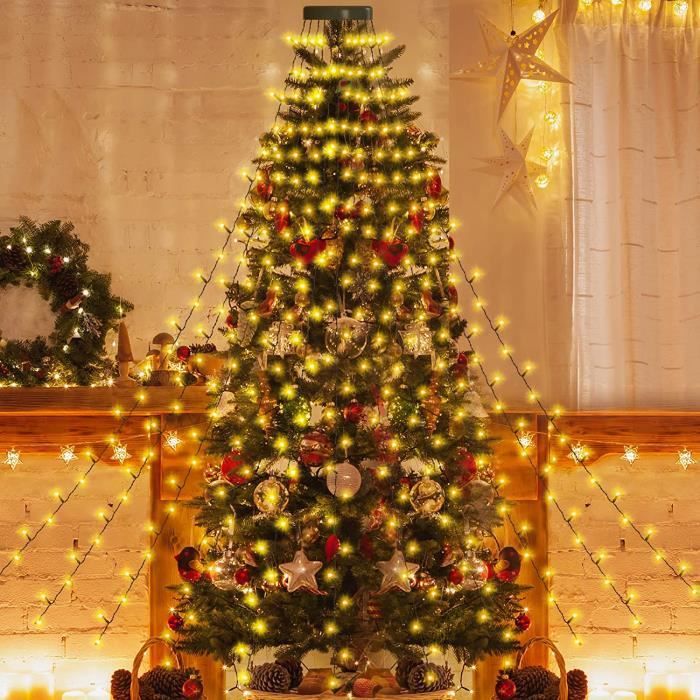 Guirlande Lumineuse Sapin Noël 2M 200 LED Lumières de Noël à Pile avec Guirlande Lumineuse Sapin Noël 2M 200 LED Lumières de Noël à Pile avec