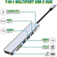 Hub USB C, Adaptateur Multiport 7-en-1 vers HDMI,Lecture Carte SD/TF, Port PD 87W, Ports USB 3.0 et  Ports USB 2.0 PD Hub Multiport-1