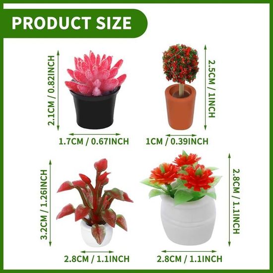 Toyvian Maison de poupée en bois - Fleurs en pot - Kit de construction pour maison de poupée - Petite décoration de maison - Plantes en pot Toyvian Maison de poupée en bois - Fleurs en pot - Kit de construction pour maison de poupée - Petite décoration de maison - Plantes en pot