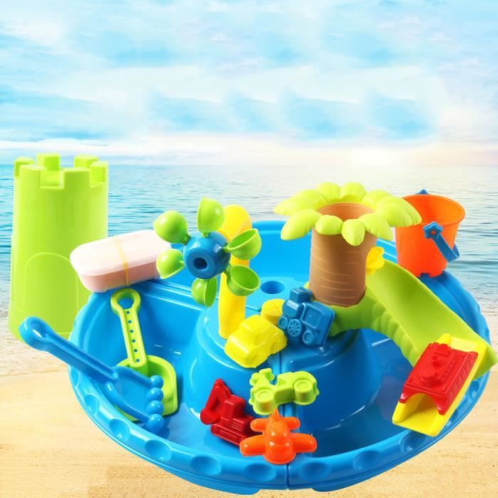 Table Eau Et Sable JISADER – 41x17x25,5 Cm – 9 Accessoires – Jeu Extérieur Plage/jardin – Dès 3 Ans