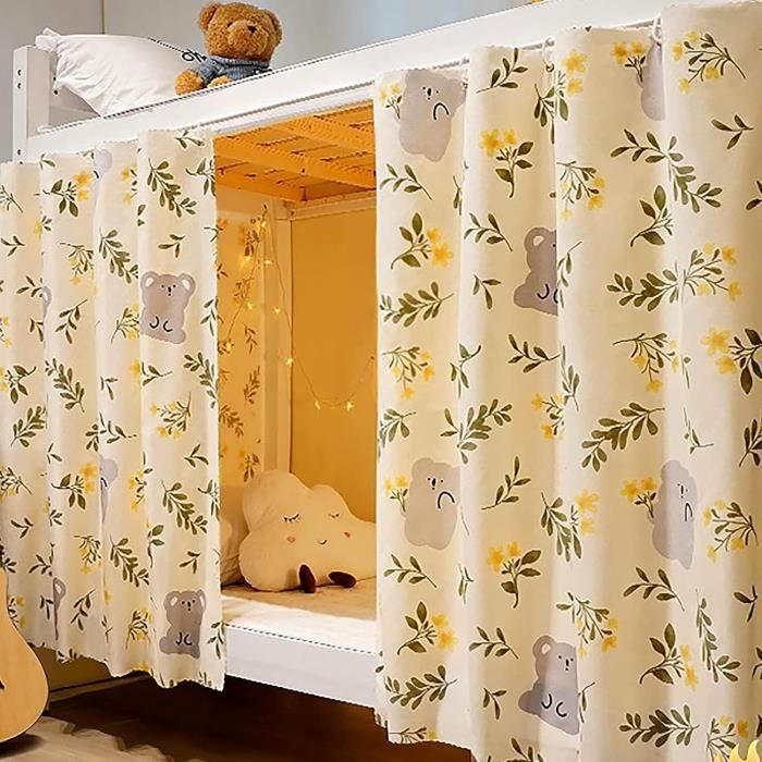Rideau de lit superposé – Moustiquaire anti-poussière avec fonction occultante pour dortoirs et chambres d'étudiants – Solution d'intimité élégante pour lits surélevés Rideau de lit superposé – Moustiquaire anti-poussière avec fonction occultante pour dortoirs et chambres d'étudiants – Solution d'intimité élégante pour lits surélevés