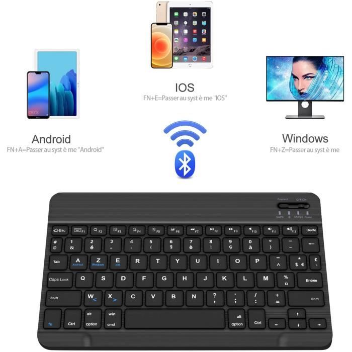 Avizar Mini Clavier Bluetooth AZERTY - Android iOS et Windows - Support  inclus - Accessoires divers tablette - LDLC