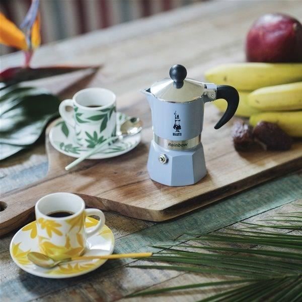 Cafetière Italienne BIALETTI RAINBOW tasses Bleu azur