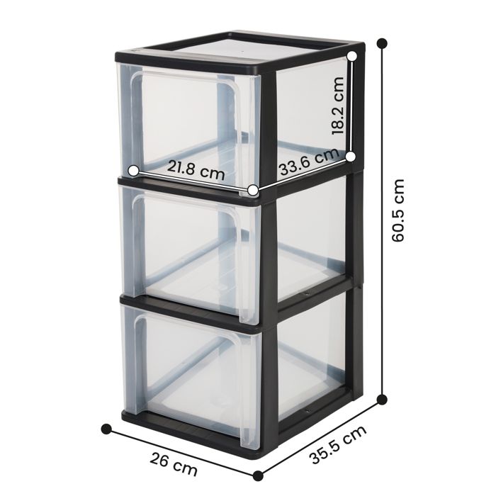 Iris Ohyama, Caisson de rangement plastique recyclé A4, 3 Grands ...