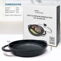 Poêle à Griller En Fonte 20x20 Cm - Compatible Induction, Poignée Amovible, Anti-adhésive, Idéale Steaks Et Légumes