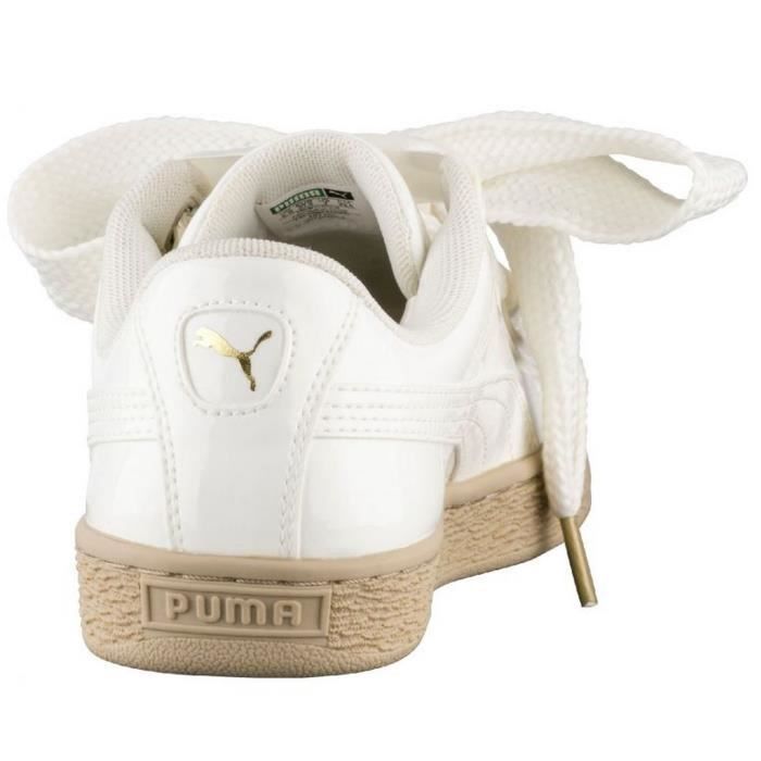 PUMA Baskets Basket Heart Patent Marshmallow Femme Blanc Cdiscount Chaussures