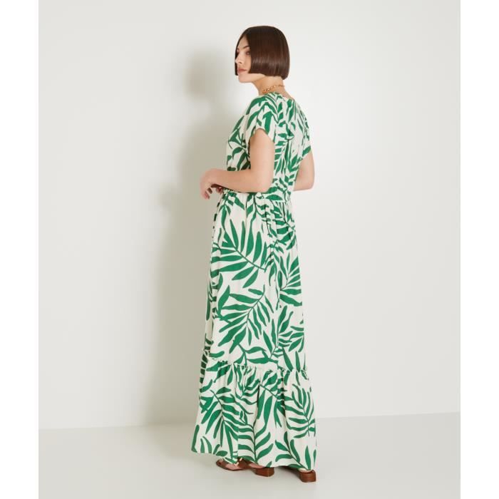 GRAIN DE MALICE Robe longue imprimee femme Emerald Cdiscount Pret a Porter