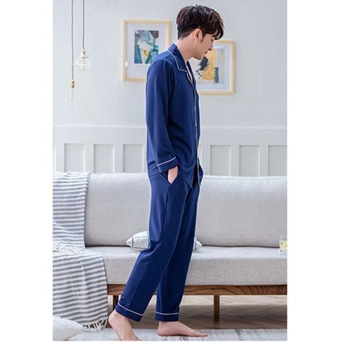 Funmoon Pyjama Homme Ensemble de Vetement 2 Piece Veste Pantalon