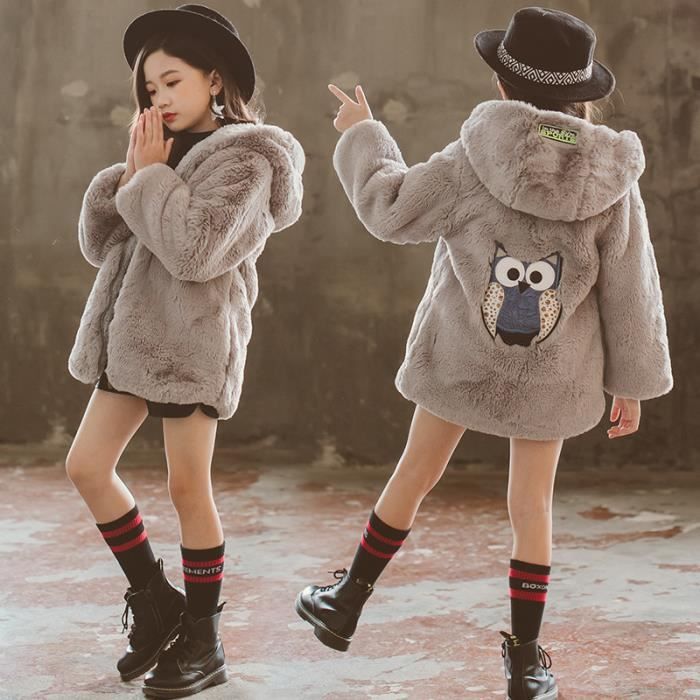 Manteau fille fausse fourrure clearance