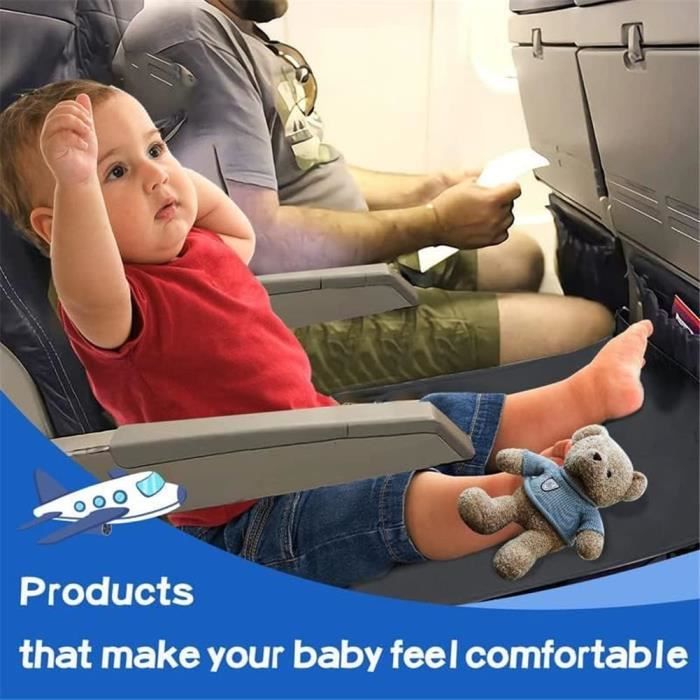 Lit d'avion pour enfant - Repose-pieds pour enfants - Pédales d'avion -  Design pliable - Étirez vos pieds pour des sièges à la sortie, à l'allée ou  à la fenêtre Jingling 