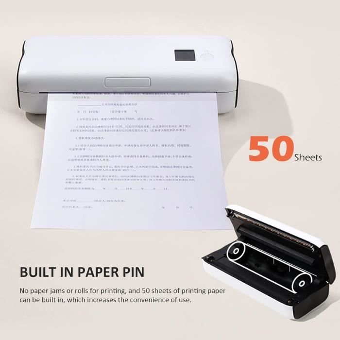 Imprimante Thermique Portable A4 sans fil Bluetooth Imprimante Photo 210mm  avec 1 Rouleau de Papier Pour Maison Bureau Étude École - Cdiscount  Informatique