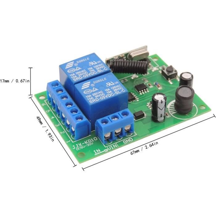 Kit Interrupteur Sans Fil 12V - 2 Télécommandes, Portée 30m - Pour Porte De Garage, Moteur, Éclairage