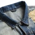 Veste en jean pour Homme Blouson de transition en Denim avec boutons et poches-2