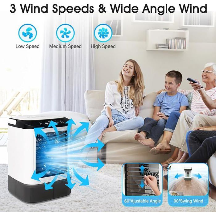 Climatiseur Portable Bwaliffury - Ventilateur USB, Brume, Lumière RGB - Mini Refroidisseur D'Air FM01