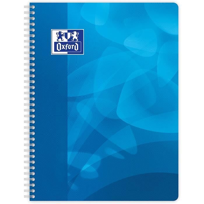 Cahier Oxford - Noir, Bleu, Turquoise, Sable - A4+ 23,5 x 29.8 cm - Color  System - 180 pages petits carreaux quadrillé 5/5 - Copies - Feuilles