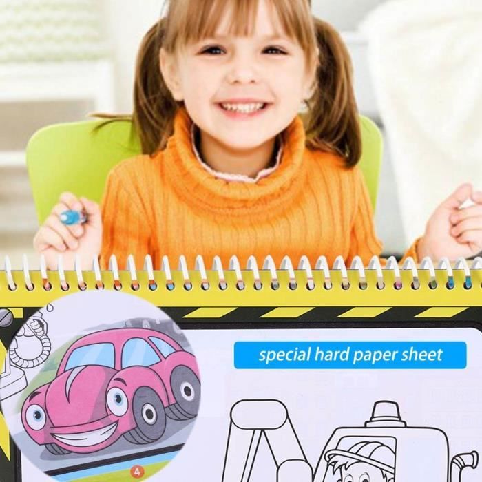 4 Pièces Livre de Coloriage, Peinture Magique a L'eau à Enfant, Magic Water Book Réutilisable Avec Stylo Doodle Planche Livres D'eau Griffonner Jouets L 'eau Magique Conseil Peinture Enfants Dessin