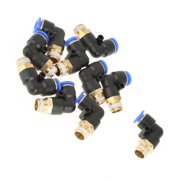 Lot De 4 Raccords Rapides Droits PT 14 Mm (3/8") - Laiton Doré Pour Air Comprimé Et Outils Pneumatiques